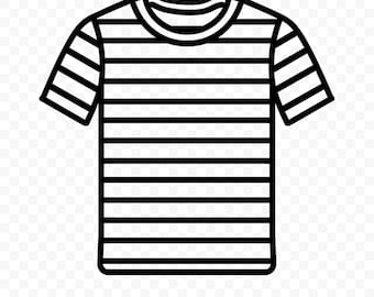 T-shirt rayé SVG : fichier coupé T-shirt, T-shirt PNG, T-shirt à rayures, T-shirt Cricut, Clipart T-shirt, vecteur de T-shirt, T-shirt imprimable