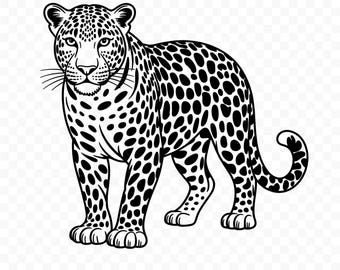 Leopard SVG: Leopard Cut File, Leopard PNG, Leopard Silhouette, Leopard Cricut, Leopard Clipart, Leopard Vector, Leopard Printable
