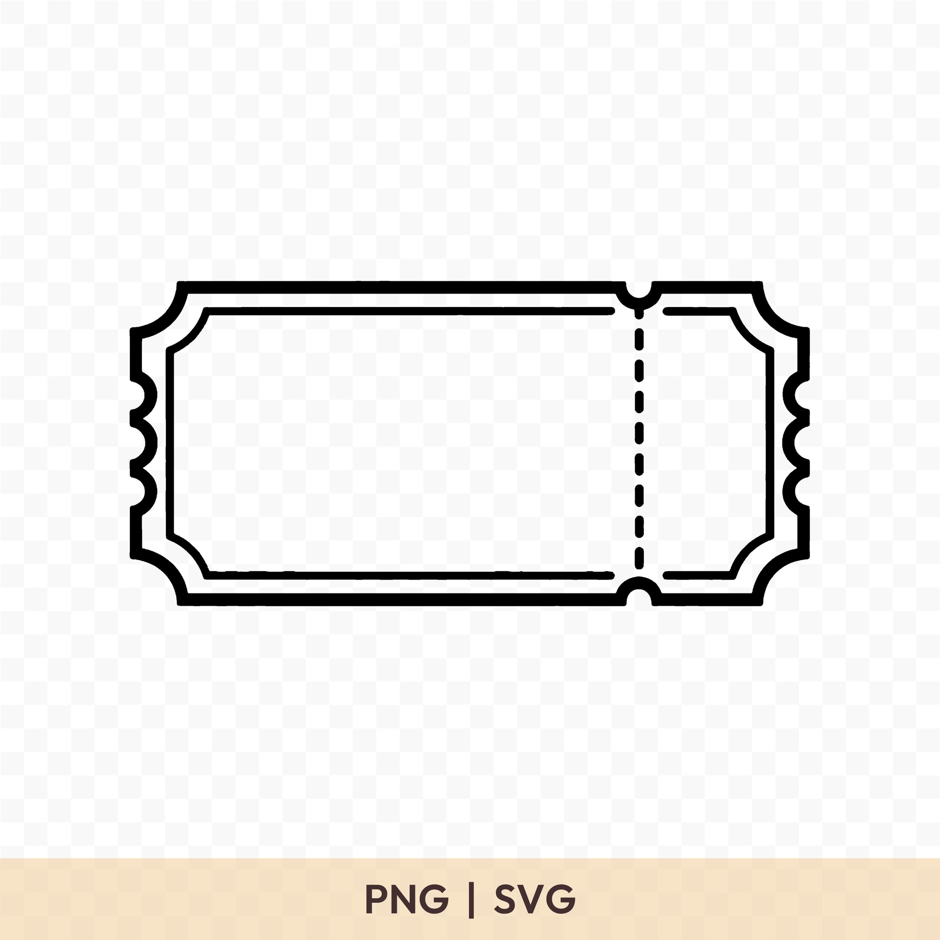 Movie Ticket Template SVG: Cut File for Cricut, Silhouette, Digital ...