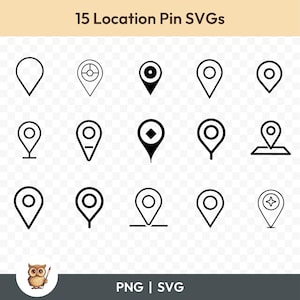 Lage Pin SVG Bundle, Lage Pin Clipart, 15 Lagen Marker Schnittdateien für Cricut, PNG und SVG, Vektor Bild Schnittdateien, Printable