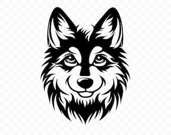 Süßer Wolf SVG: Süßer Wolf Schnittdatei, Wolf PNG, Wolf Silhouette, Wolf Cricut, Wolf Clipart, Wolf Vektor, druckbare Clipart