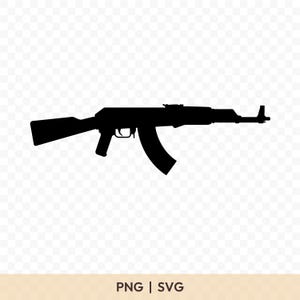 AK-47 SVG: Ak-47 gesneden bestand, Ak-47 PNG, Ak-47 silhouet, Ak-47 Cricut, Ak-47 clipart, Ak-47 vector, Ak-47 afdrukbaar