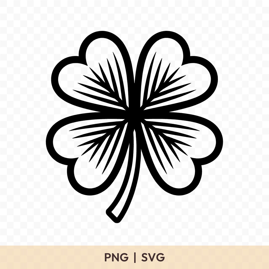 Four Leaf Clover SVG: Cut File for Cricut, Silhouette, PNG, Vector ...