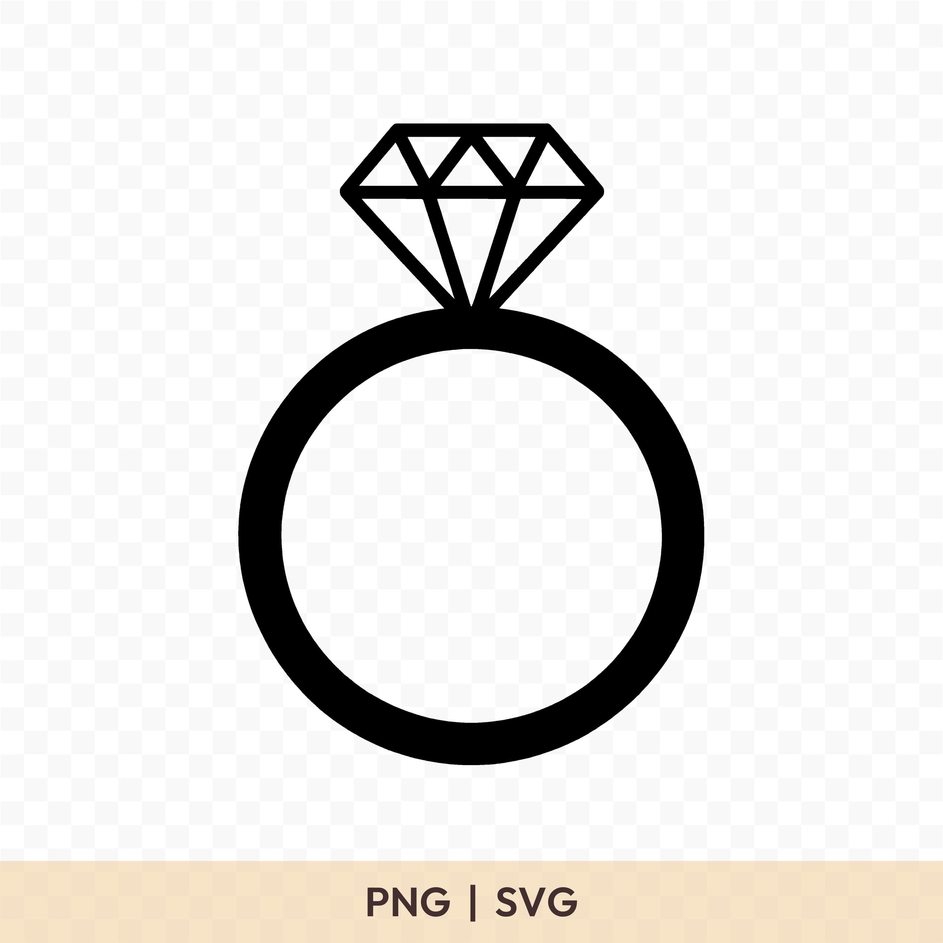 Diamond Ring Silhouette SVG: Cut File for Cricut, Silhouette, Digital ...