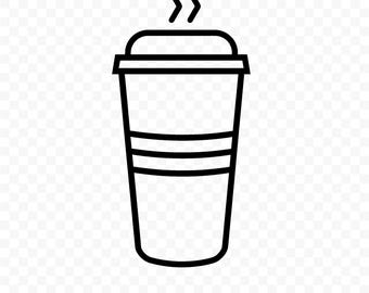 Takeaway Coffee Cup SVG: Takeaway Cup Cut File, Coffee Cup PNG, Takeaway Coffee Cup Outline, Takeaway Coffee Cup Cricut, Cup Clipart