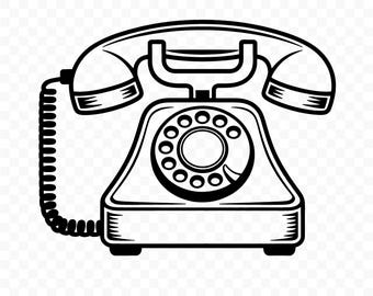 Vintage telefoon SVG: gesneden bestand voor Cricut, silhouet, png, vector, afdrukbare clipart, retro-telefoonontwerp