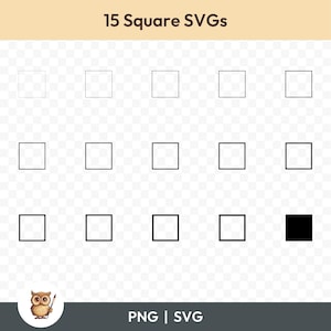 Simple Square Svg Square Frame SVG Bundle, Square Clipart, 15 Square Monogram Cut Files ...