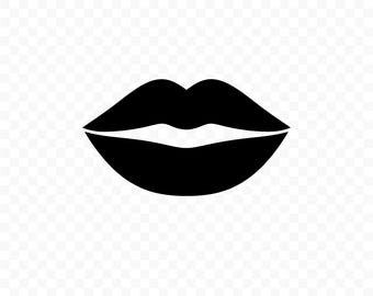 Lips Silhouette SVG: Lips Cut File for Cricut, Lips Silhouette, Lips PNG, Digital Download, Printable Clipart, Kiss Vector Art