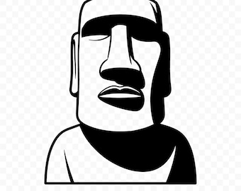 Easter Island Head SVG: Statue Head Cut File for Cricut, Easter Island Head PNG, Digital Download, Printable Clipart, Moai Statue Vector