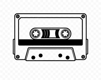 Cassette Tape SVG: Retro Cassette Cut File for Cricut, Tape PNG, Vector, Printable Clipart, Music Art Digital Download