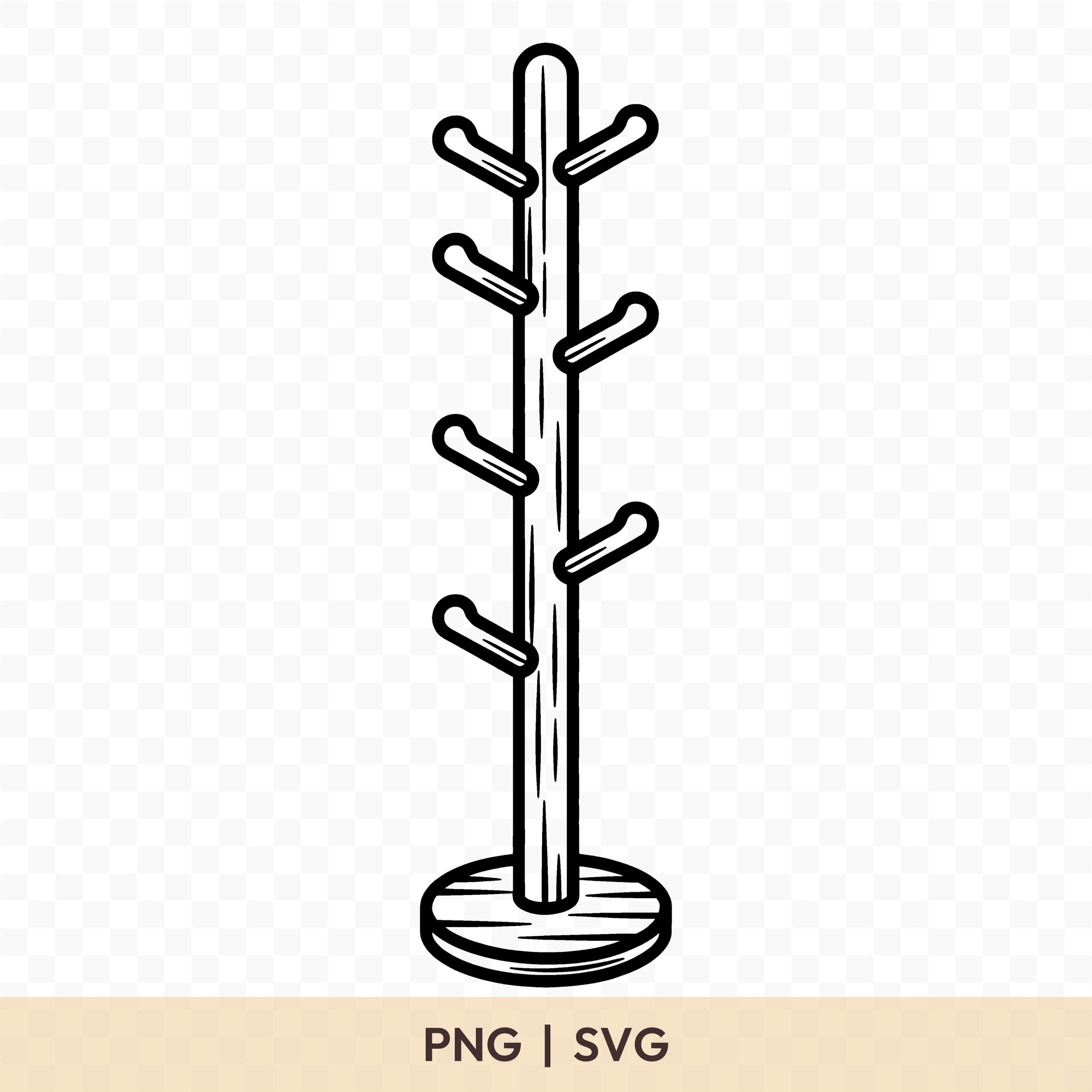 Coat Rack SVG: Cut File for Cricut, Silhouette, Digital Download