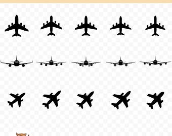 Airplane SVG Bundle, Plane Clipart, 15 Aeroplane Cut Files for Cricut, PNG and SVG, Vector Image Cut Files, Printable