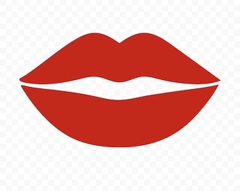 Red Lips SVG: Lips Cut File for Cricut, Lips Silhouette, Lips PNG, Digital Download, Printable Clipart, Kiss Vector Art