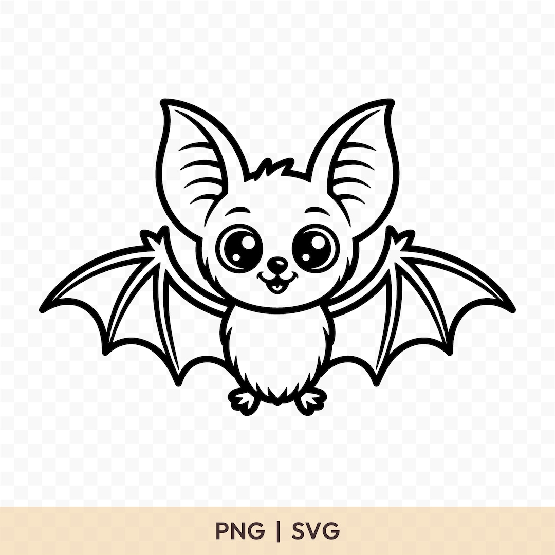 Cute Bat SVG: Cute Bat Cut File, Cute Bat PNG, Cute Bat Silhouette ...