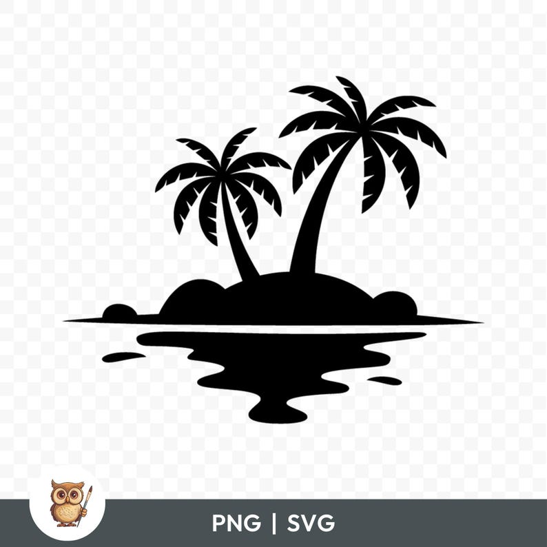 Palm Tree Island Silhouette SVG Bundle, Palm Tree Island Clipart, 15 ...