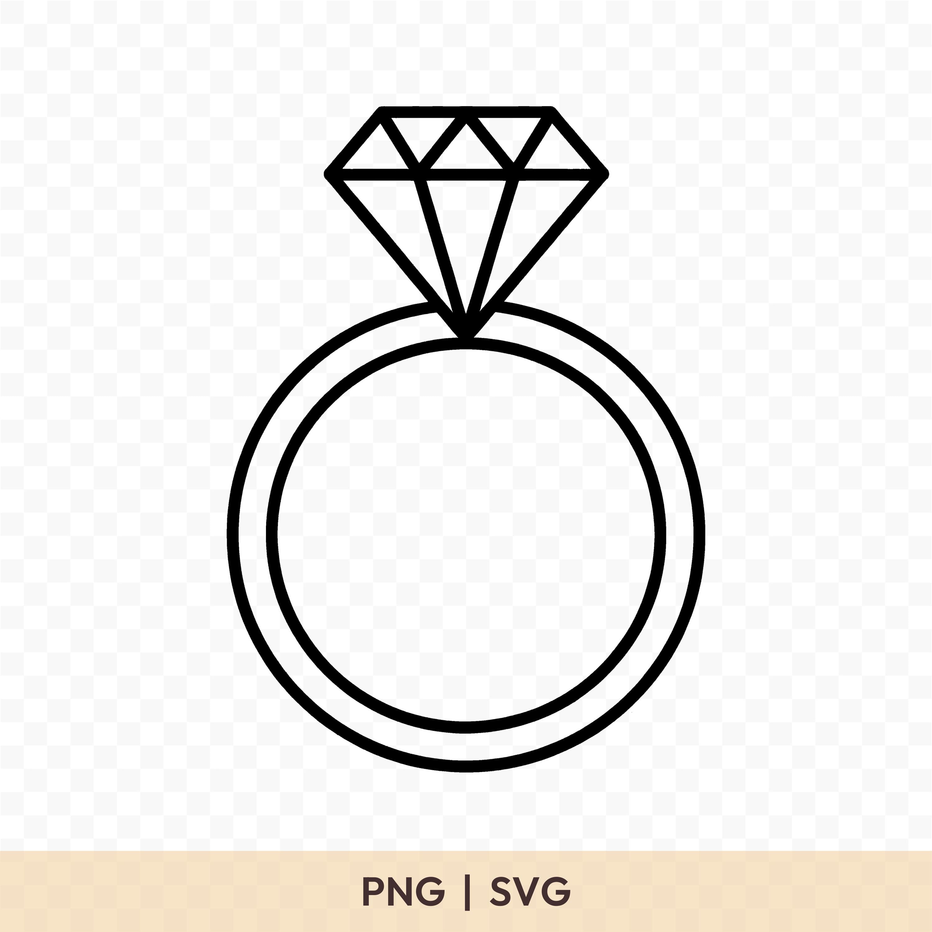 Engagement Ring SVG: Cut File for Cricut, Silhouette, PNG, Vector ...