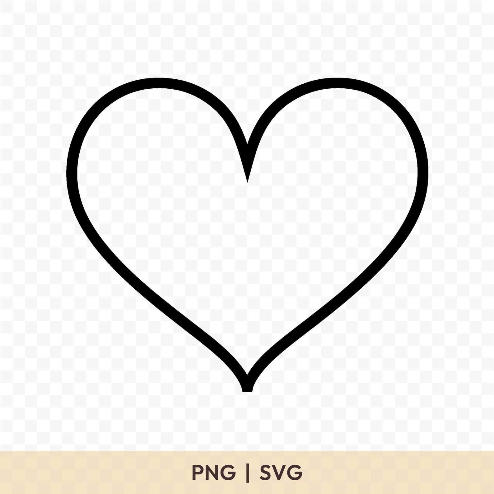 Heart Outline SVG: Cut File for Cricut, Silhouette, Digital Download ...