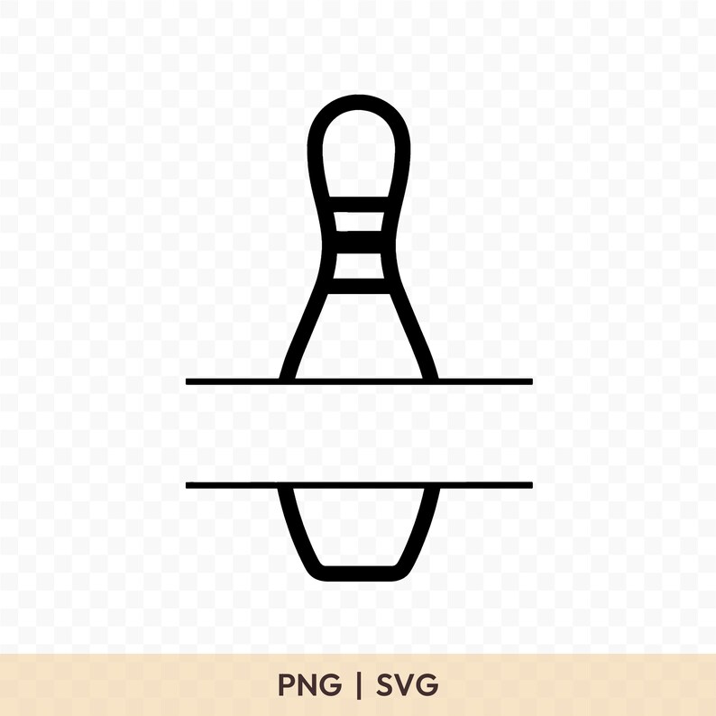 Bowling Pin Split Monogram SVG: Bowling Pin Cut File for Cricut ...