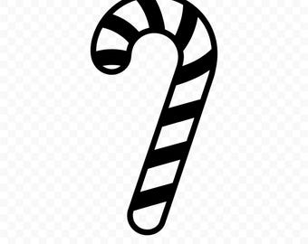 Bastoncino di zucchero SVG: file di taglio, bastoncino di zucchero PNG, sagoma di bastoncino di zucchero, Cricut, download digitale, clipart stampabile, decorazioni natalizie, arte natalizia