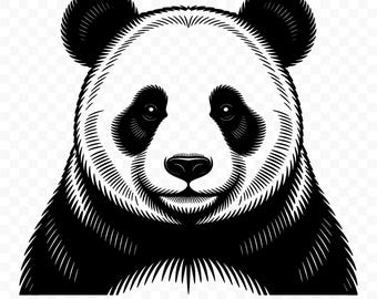 Panda SVG: Panda Cut File, Panda PNG, Panda Silhouette, Panda Cricut, Panda Clipart, Panda Vector, Panda Printable