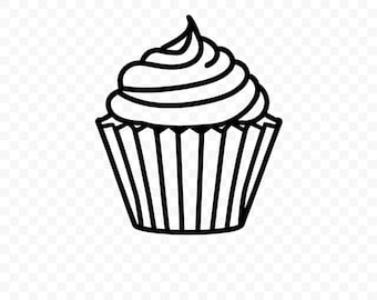 Cupcake SVG: Cupcake Cut File, Cupcake PNG, Cupcake Silhouette, Cupcake Cricut, Cupcake Clipart, Cupcake Vector, Cupcake Printable