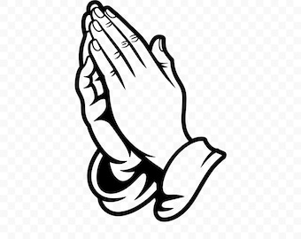 Praying Hands SVG: Prayer Cut File for Cricut, Praying Hands PNG, Digital Download, Prayer Clipart, Christian Clipart