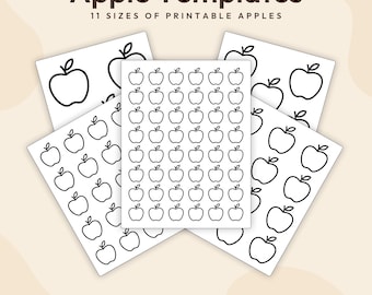 Apple Shape Template Printable PDF: Apple Cutouts, Tracing Templates, Art Project Stencils