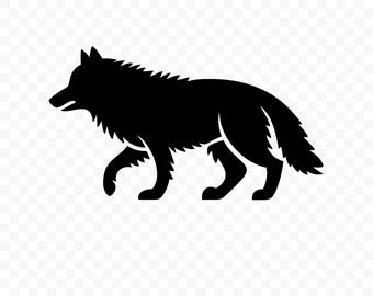 Sylwetka wilka SVG: Plik wycinany wilka, Wilk PNG, Sylwetka wilka, Wilk Cricut, Clipart wilka, Wektor wilka, Wilk do druku