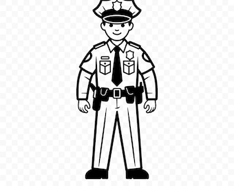 Oficial de policía SVG: Archivo de corte policial para Cricut, Cop SVG, Descarga digital, Uso comercial, Clipart policial