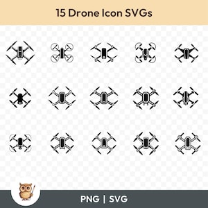 Drohne SVG Bundle, Drohne Clipart, 15 Drohnen Schnittdateien für Cricut, PNG und SVG, Vektor Bild Schneidedateien, Printable