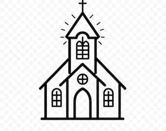 Church SVG: Church Cut File, Church PNG, Church Outline, Church Cricut, Church Clipart, Church Vector, Church Printable