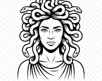 Medusa SVG: Medusa Cut File, Medusa PNG, Medusa Silhouette, Medusa Cricut, Medusa Clipart, Medusa Vector, Medusa Printable