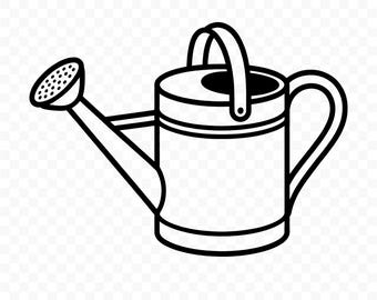 Watering Can SVG: Cut File for Cricut, Silhouette, Sublimation, Laser Engraving, Printable Clipart, Garden Tool Art