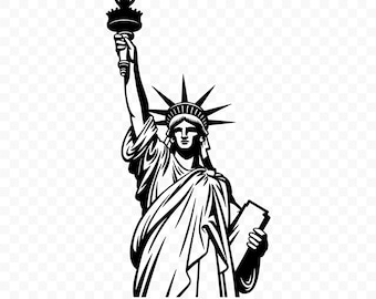 Statue de la liberté SVG : fichier coupé pour Cricut, Silhouette, téléchargement numérique, clipart imprimable, usage commercial, art vectoriel emblématique