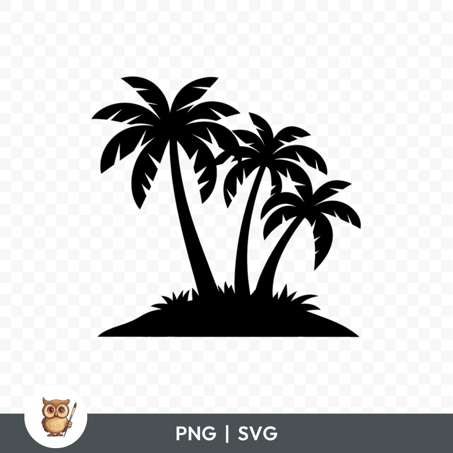 Palm Tree Island Silhouette SVG Bundle, Palm Tree Island Clipart, 15 ...