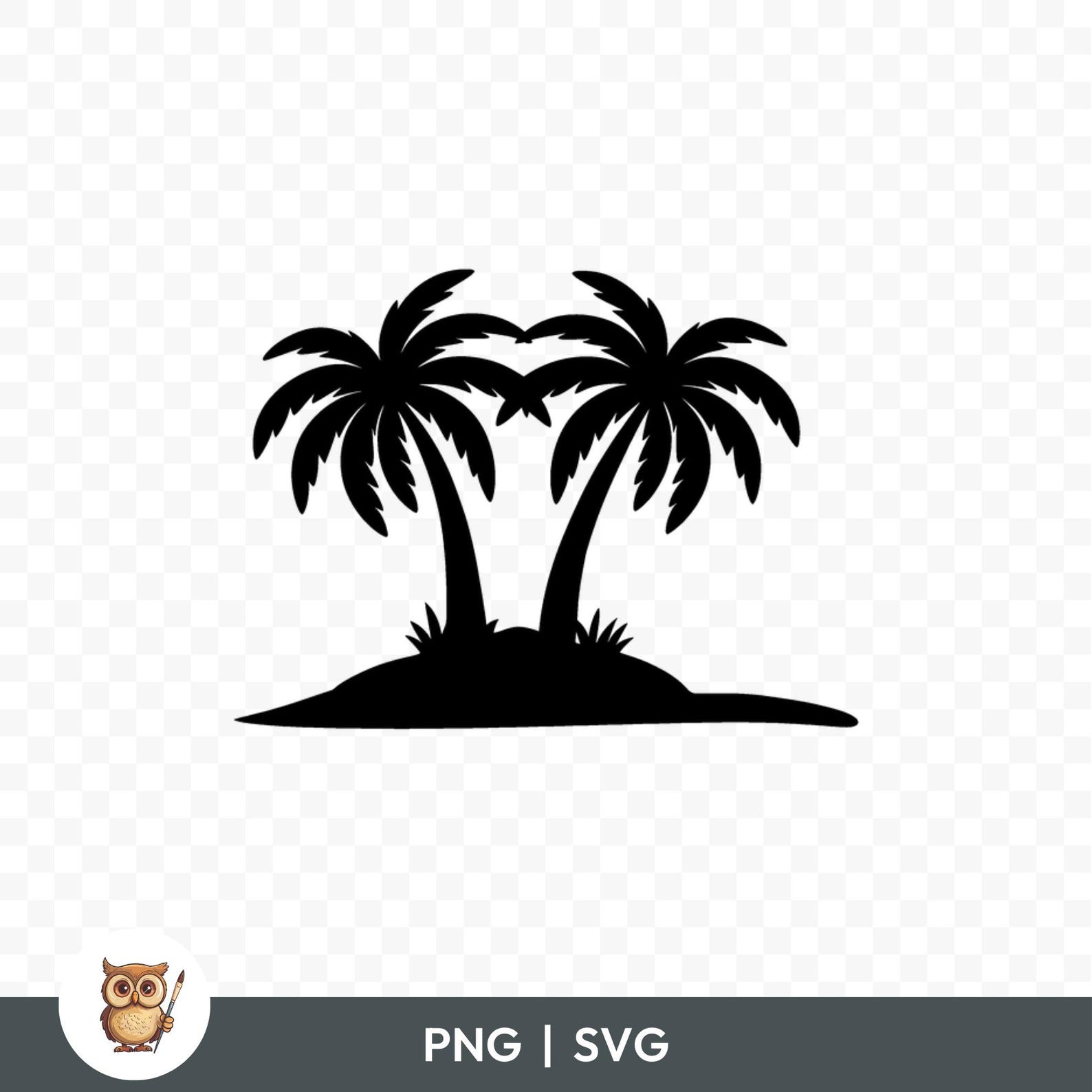 Palm Tree Island Silhouette SVG Bundle, Palm Tree Island Clipart, 15 ...