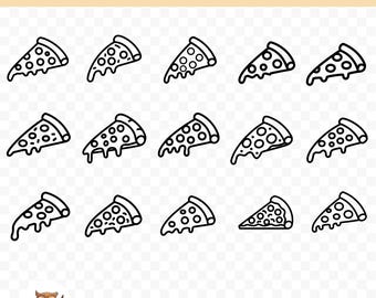 Pizza Slice SVG Bundle, Slice Of Pizza Clipart, 15 Pizza Cut Files for Cricut, PNG and SVG, Vector Image Cut Files, Printable