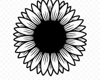 Sunflower SVG: Sunflower Cut File for Cricut, Sunflower Silhouette, Digital Download, Printable Clipart, Commercial Use