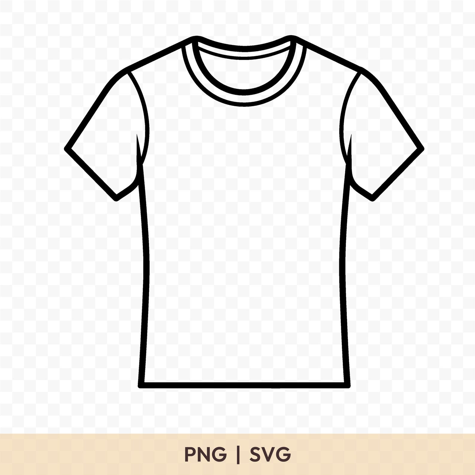 T Shirt Outline SVG Cut File For Cricut Silhouette Digital Download 