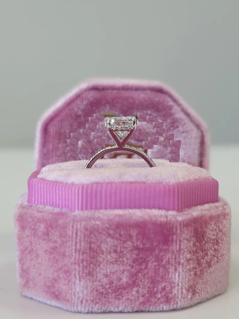 Buy Cushion Cut Engagement Ring for Women Moissanite Lab Diamond Online