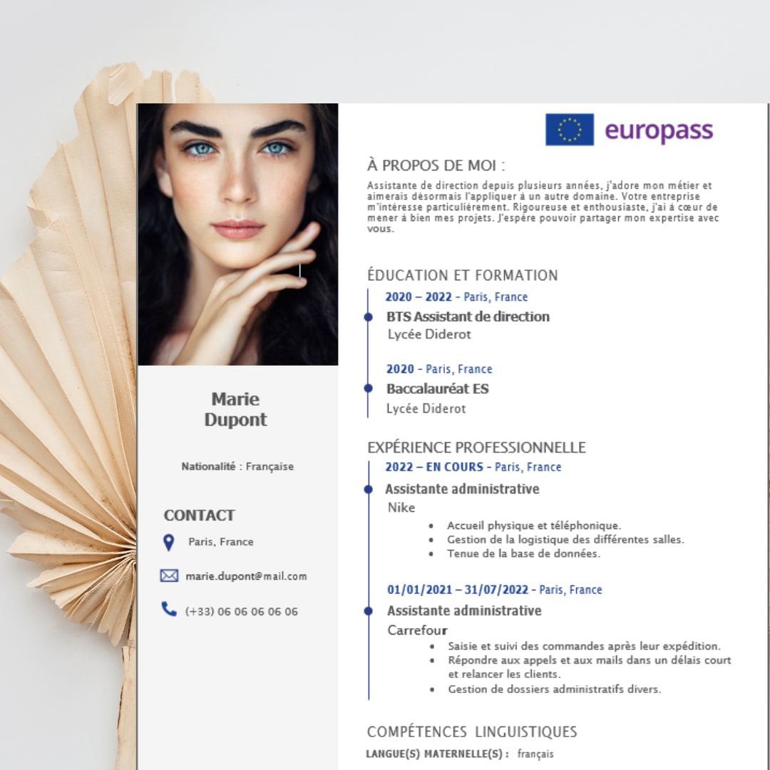 cv-template-europass-cv-template-en-word-etsy