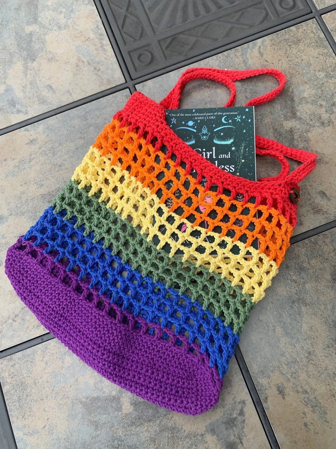 Crochet Rainbow Bag Handmade Colorful Pride Bag Unique Gift Etsy