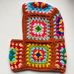Crochet Balaclava,Granny Square 4 different Color Balaclava,Unique Christmas Gift,Unisex Balaclava,Handmade Vintage Ski Mask,Warm Winter Hat