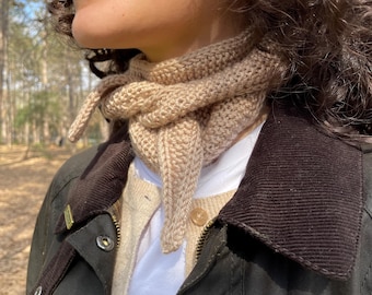 Hand Knit Mohair Neck Tie Scarf