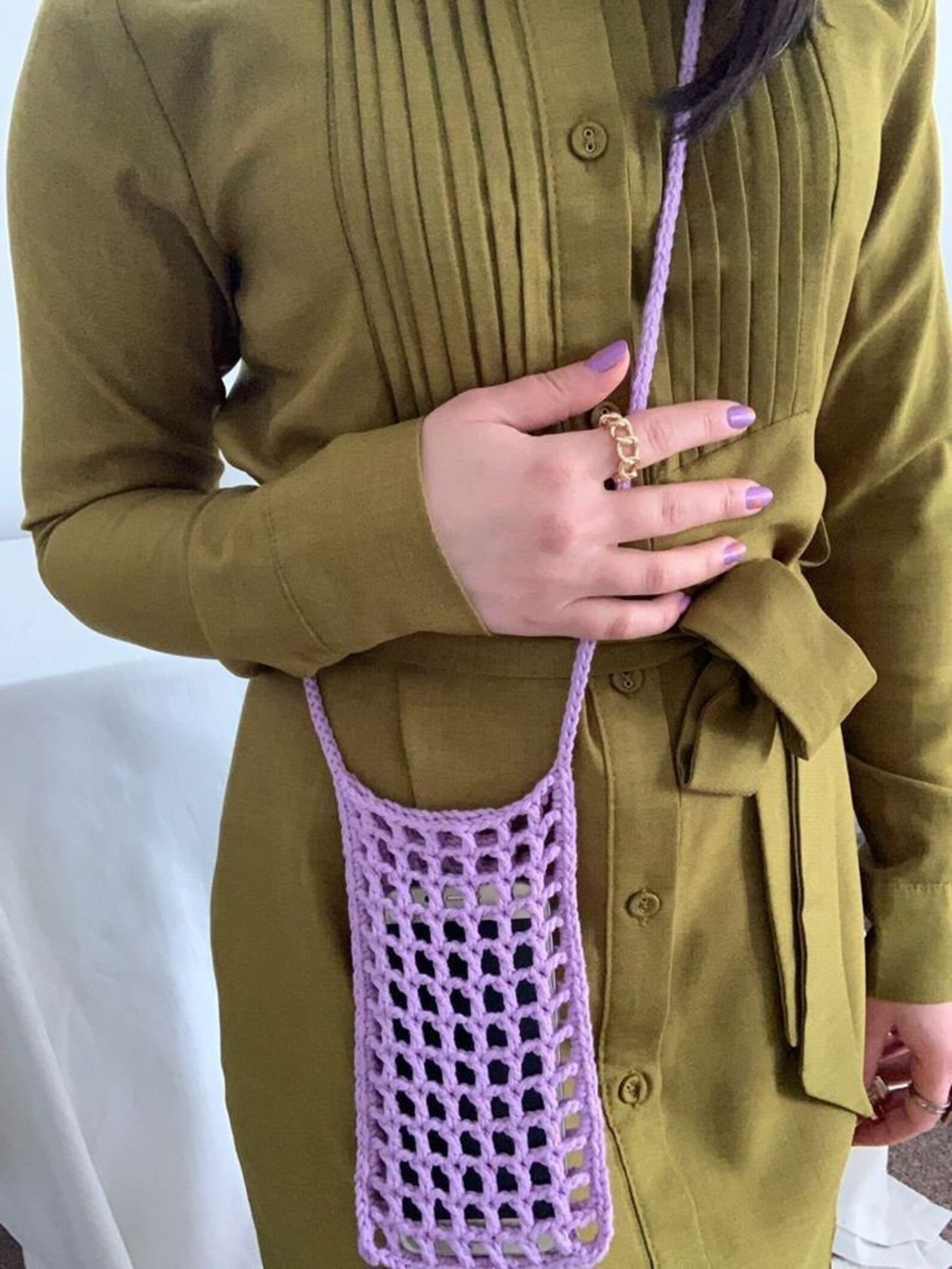 Crochet Crossbody Phone Bag Custom Order Mobile Phone Bag Etsy