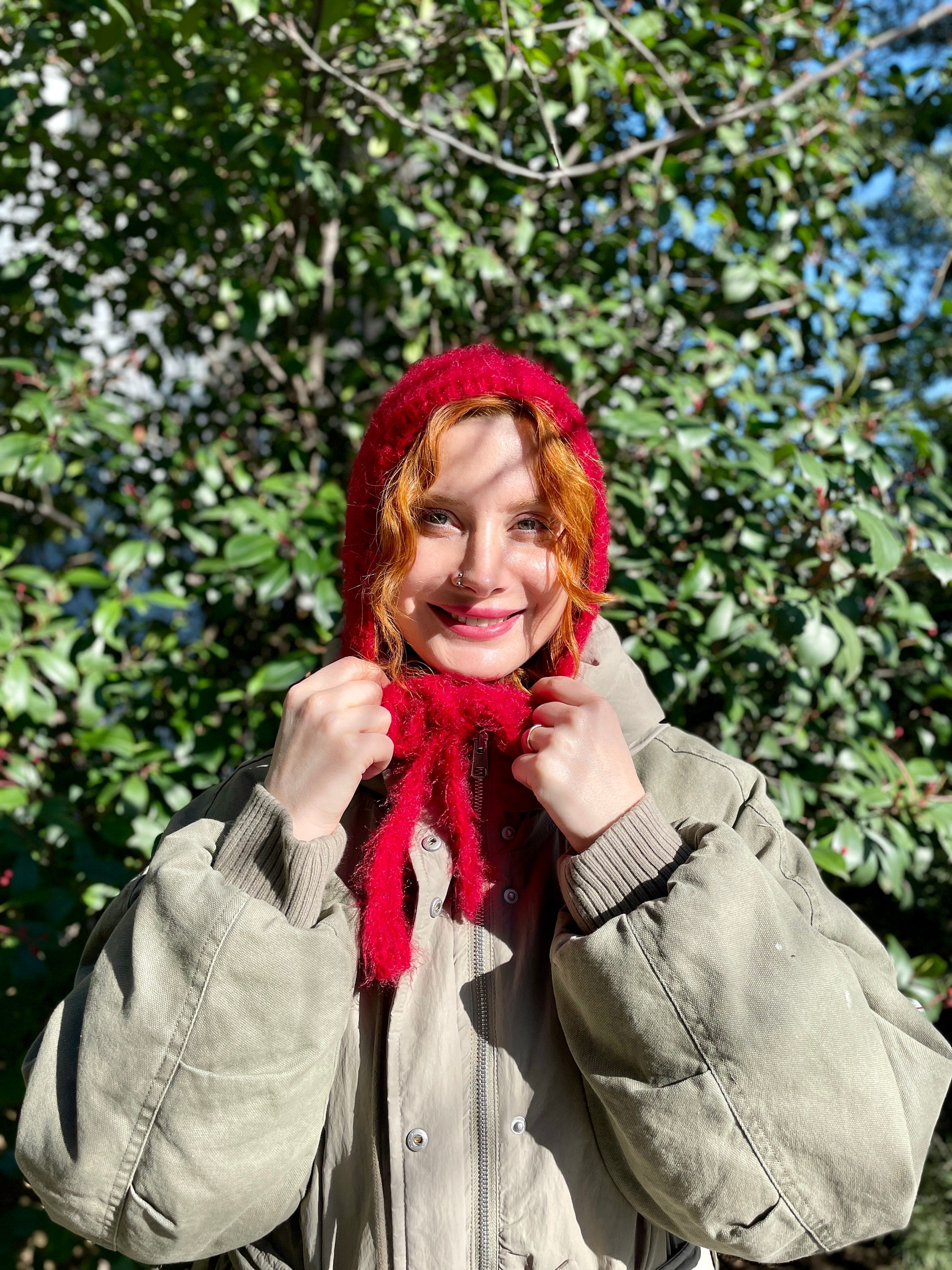 帽子 bonnet knit cap (red) ニット ビーニー 帽 ニットキャップ (7色) : the largest