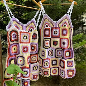 Afghan Crochet Dress, Crochet Granny Square Dress for Women, Summer Dress, Festival Clothing, Crochet Vintage Style Dress, Crochet Dress