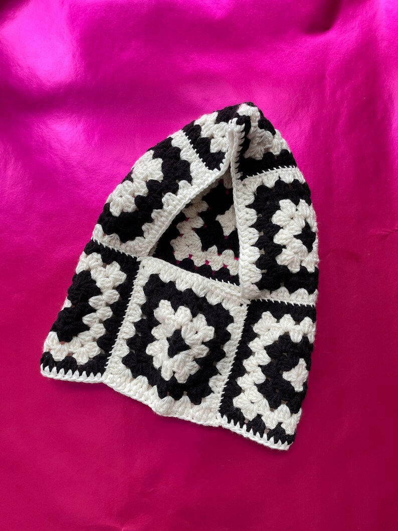 Crochet Balaclava Granny Square Black and Balaclava Handmade Etsy
