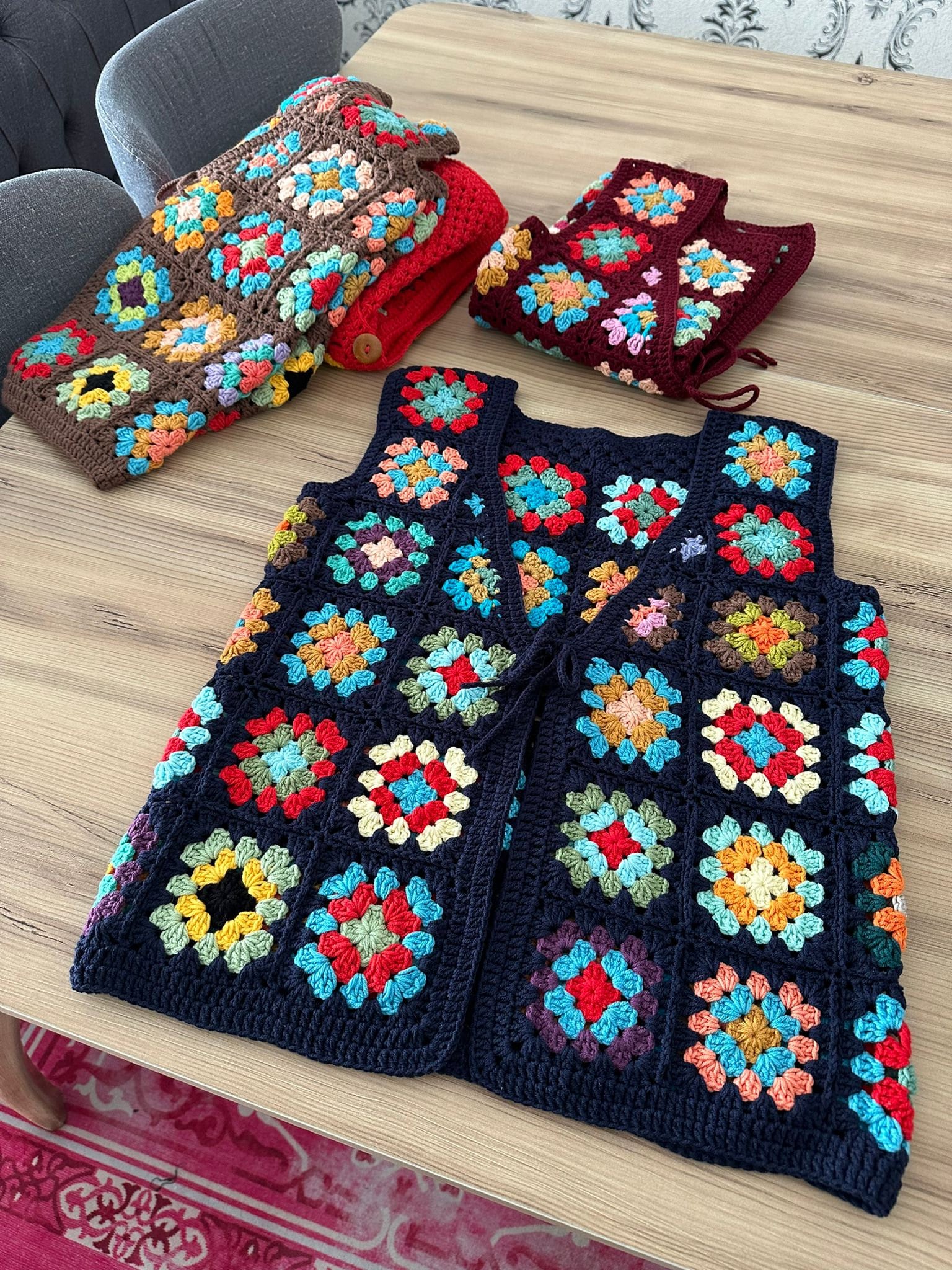 Crochet Facil Chaleco Con Cuadros A Crochet Chaleco Crochet Rojo