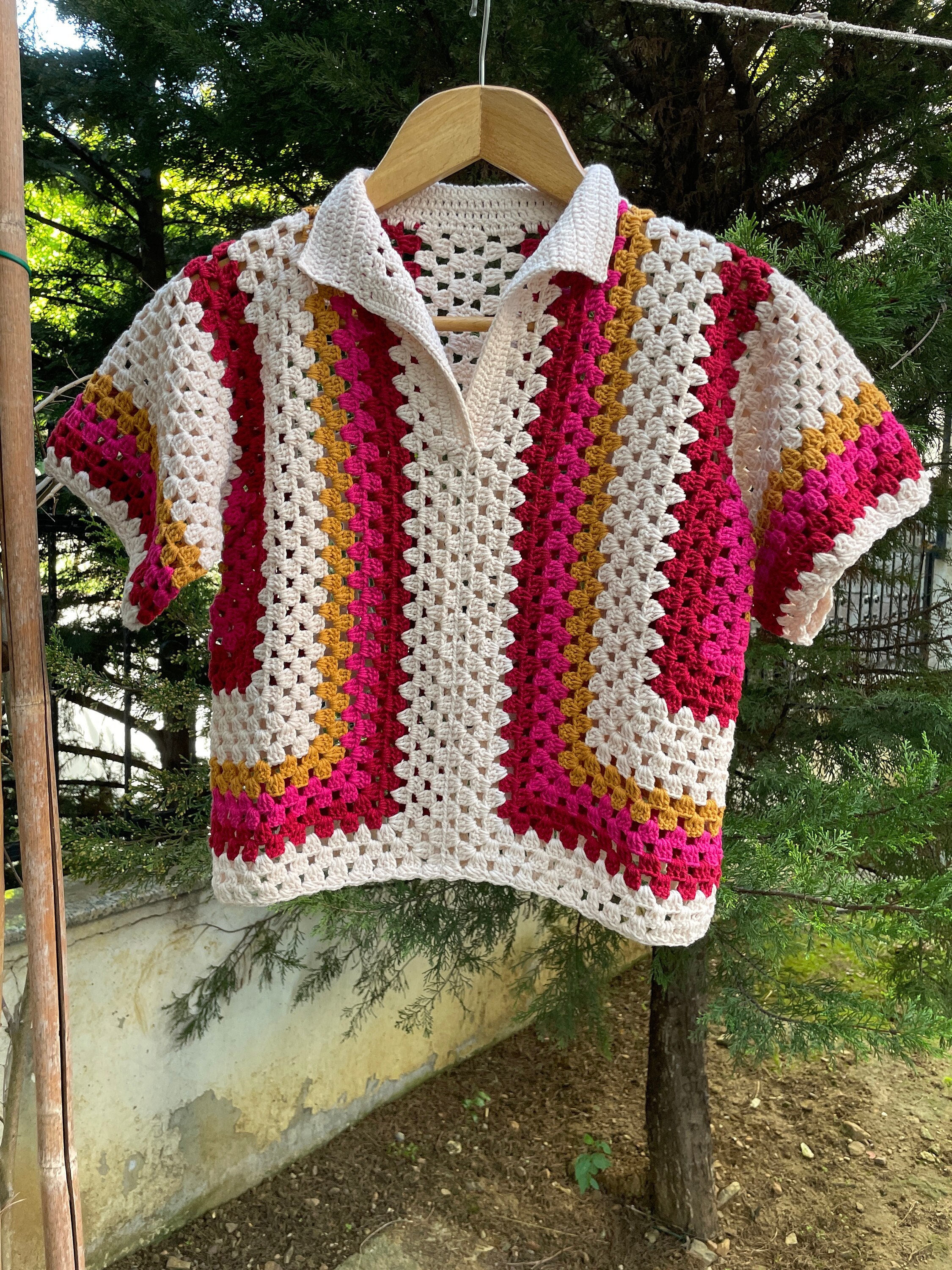 【2plan】Orz Crochet Over Shirt Crochet Shirt, Unisex Shirt,crochet Overshirt,crochet